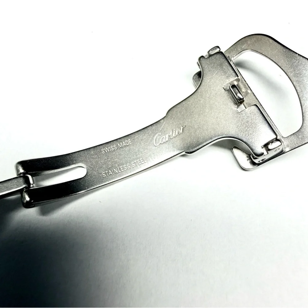 CARTIER Steel 18mm Complete Deployment 0.40TCW Diamond Buckle - Picture 6 of 7